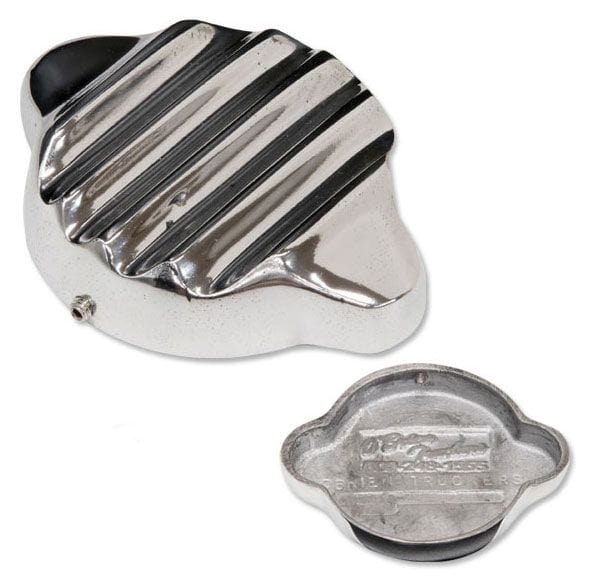 MOONEYES Suit Small Cap 2.88" Polished Finned Alloy Radiator Cap Cover MNAA21450S Autofit