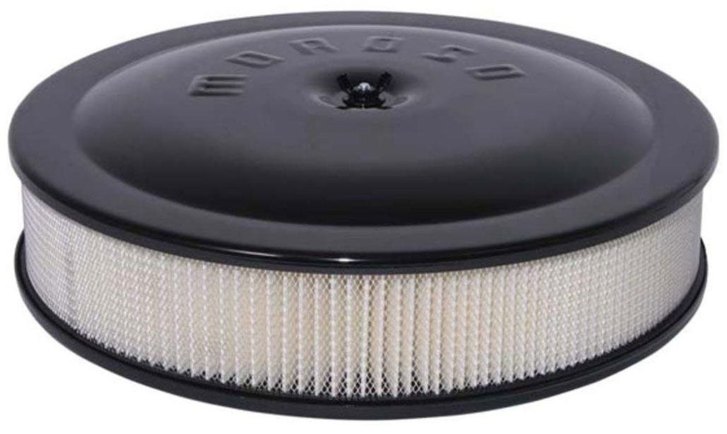 MOROSO Black Powder Coated With PVC Adapter Included & Recessed Base Racing Air Cleaner 14" X 3" MO65904 Autofit