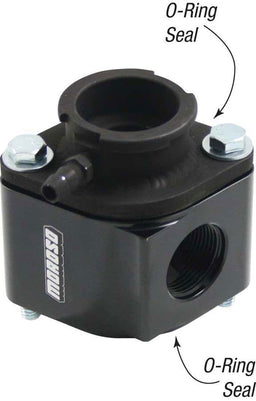 MOROSO Bolt-On Suit SB & BB Chev Billet Aluminium Filler Neck Manifold Housing - Black Anodised MO63424 Autofit