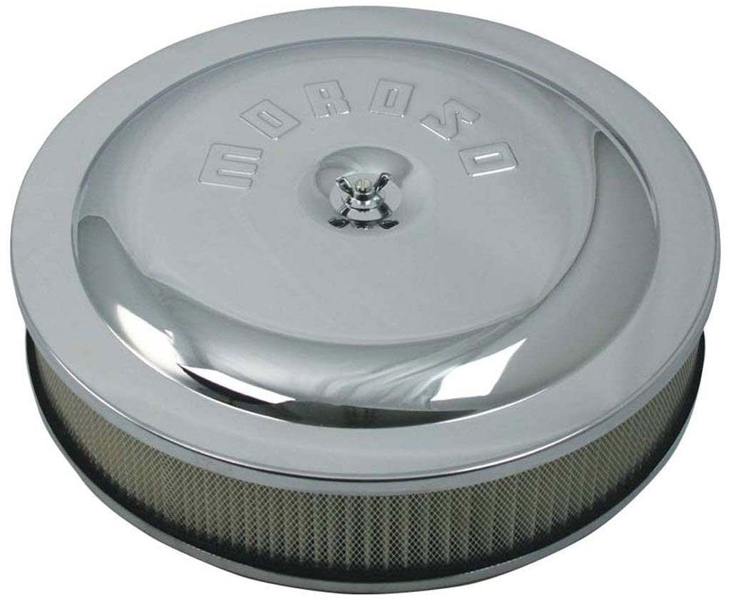 Moroso 65910 Moroso Racing Air Cleaner - 14in x 3in Filter - Steel - Chrome Plated main image 0