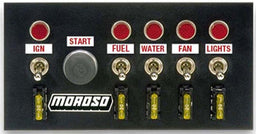 MOROSO Includes: Ignition/Starter Button, Fuel, Water, Fan & Lights Switch Drag Race Switch Panel, 4" x 7.75" MO74131 Autofit