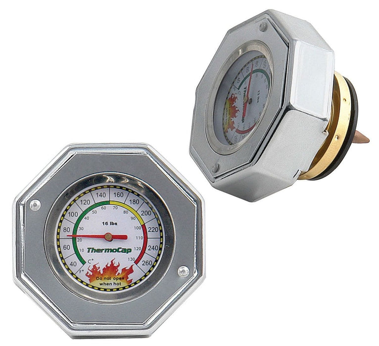 MRG Mr Gasket 16psi Large Radiator Cap with Built-In Thermometer MG2471S Autofit
