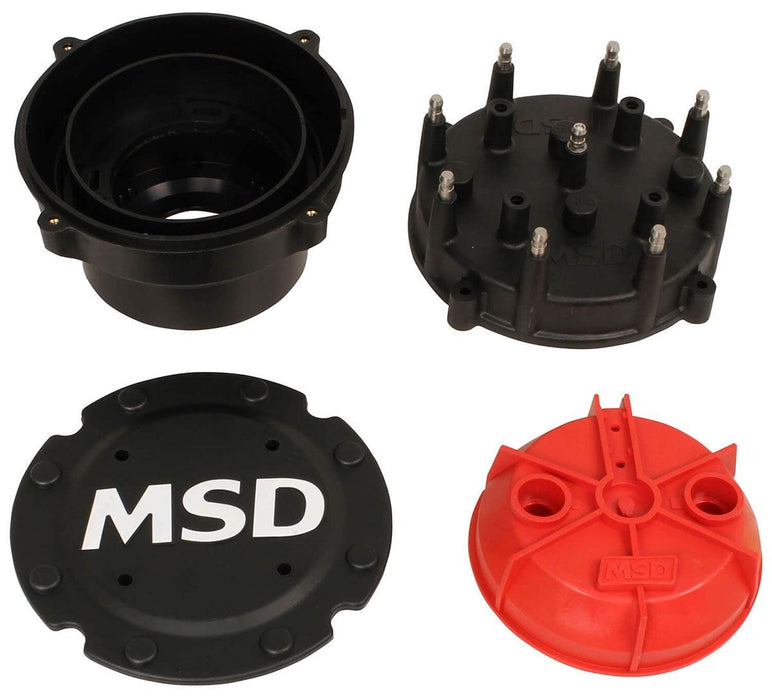 MSD 5" Dia Cap & Rotor Kit, Fits Pro Mag 44, Pro Mag 12 Pro-Cap Cap-A-Dapt Kit - Black MSD74553 Autofit