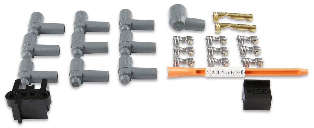 MSD 8.5mm, Black, Universal 8 Cyl 90° Plug/90° HEI Distributor Cap Termin Super Conductor Spark Plug Lead Set MSD31223 Autofit