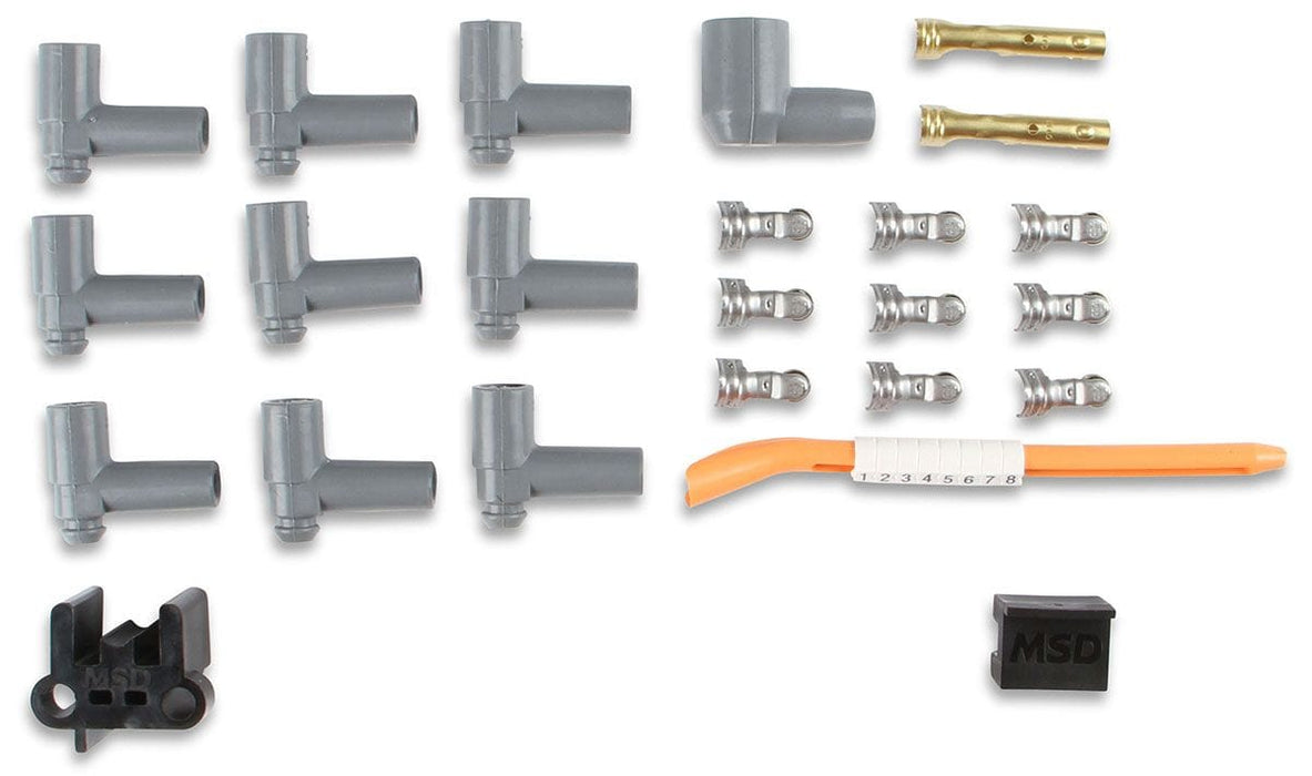 MSD 8.5mm, Black, Universal 8 Cyl 90° Plug/90° HEI Distributor Cap Termin Super Conductor Spark Plug Lead Set MSD31223 Autofit