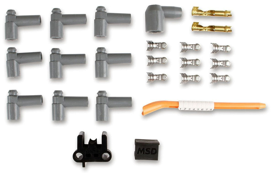 MSD 8.5mm, Black, Universal 8 Cyl Multi-Angle Plug/90° HEI Distributor Ca Super Conductor Spark Plug Lead Set MSD31183 Autofit