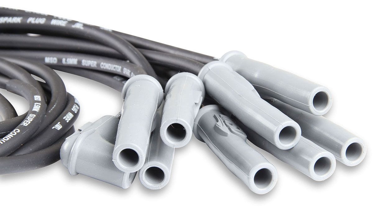 MSD 8.5mm, Black, Universal 8 Cyl Multi-Angle Plug/90° HEI Distributor Ca Super Conductor Spark Plug Lead Set MSD31183 Autofit