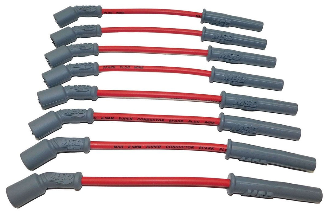 MSD 8.5mm, Red, Holden Commodore V8, LS with tall aftermarket valve cover Super Conductor Spark Plug Lead Set MSD32829 Autofit