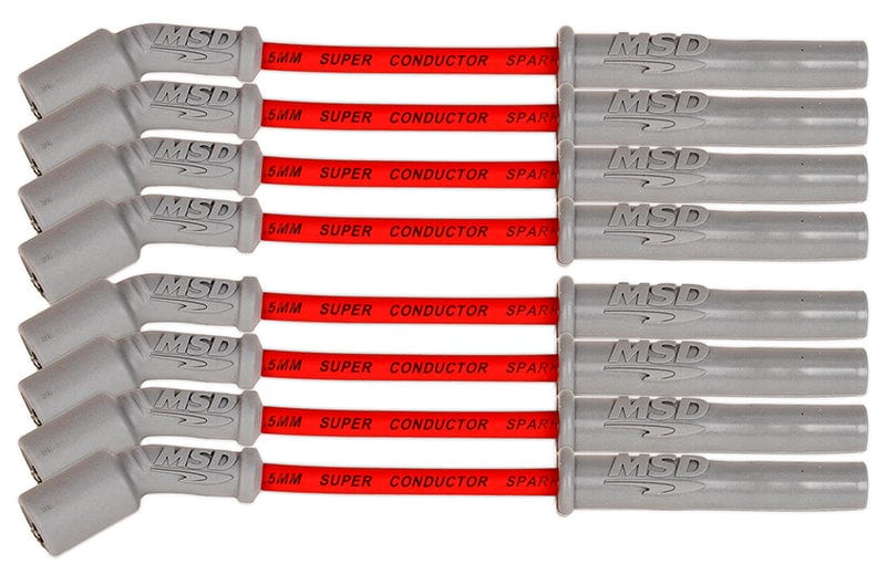 MSD 8.5mm, Red Suit Chev GEN V LT1/LT4 Super Conductor Spark Plug Lead Set MSD33829 Autofit