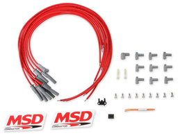 MSD 8.5mm, Red, Universal 8 Cyl Multi-Angle HEI Socket Distributor Cap Te Super Conductor Spark Plug Lead Set MSD31189 Autofit