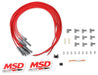 MSD 8.5mm, Red, Universal 8 Cyl Multi-Angle HEI Socket Distributor Cap Te Super Conductor Spark Plug Lead Set MSD31189 Autofit