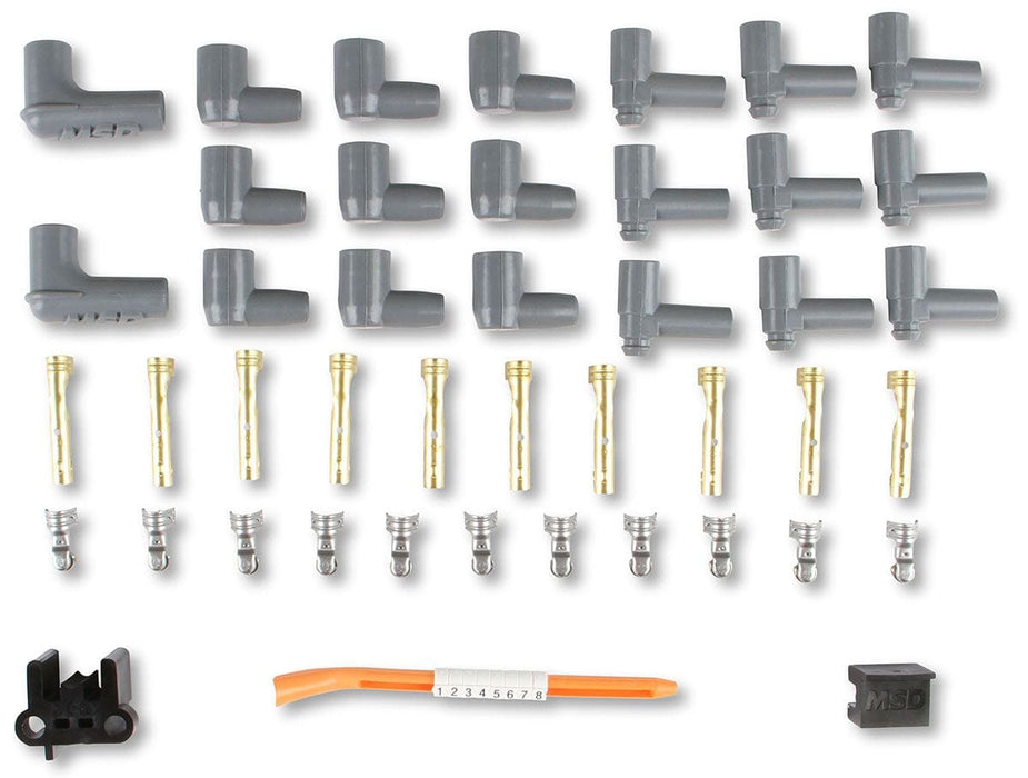 MSD 8.5mm, Red, Universal 8 Cyl Multi-Angle Plug/Socket & HEI Distributor Super Conductor Spark Plug Lead Set MSD31199 Autofit