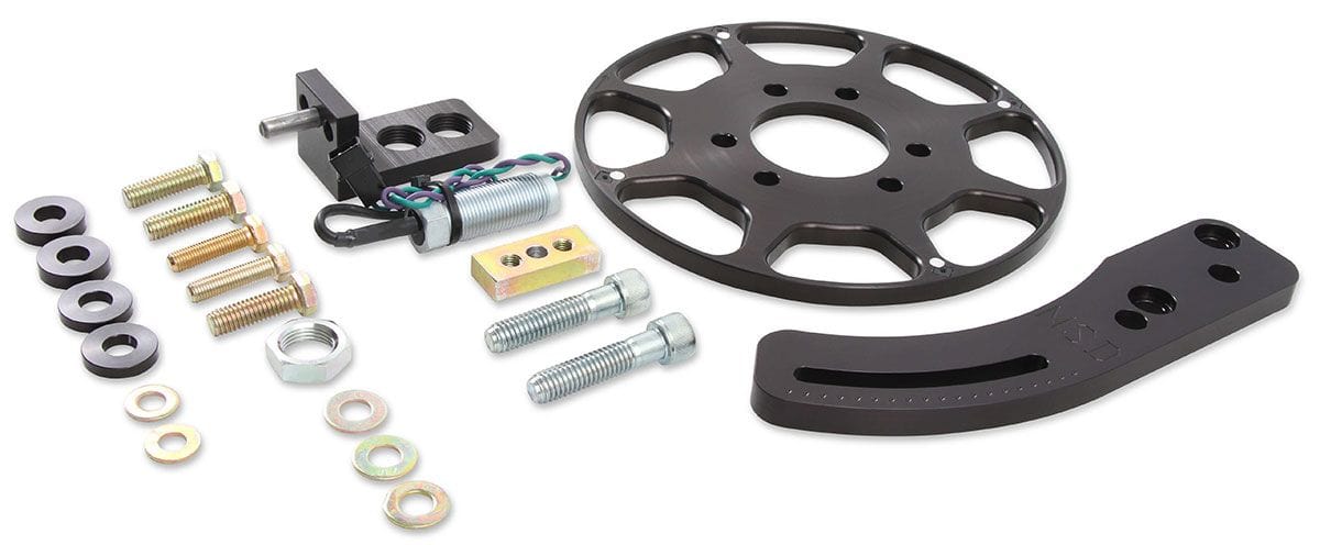 MSD Big Block Chevy, with 8" Harmonic Balancer, Black Anodised Billet Alu Flying Magnet Crank Trigger MSD86203 Autofit