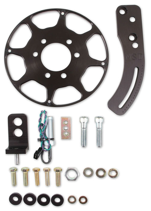 MSD Big Block Chevy, with 8" Harmonic Balancer, Black Anodised Billet Alu Flying Magnet Crank Trigger MSD86203 Autofit