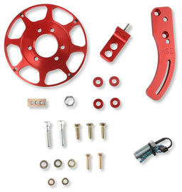 MSD Big Block Chevy, with 8" Harmonic Balancer, Red Anodised Billet Alumi Flying Magnet Crank Trigger MSD8620 Autofit