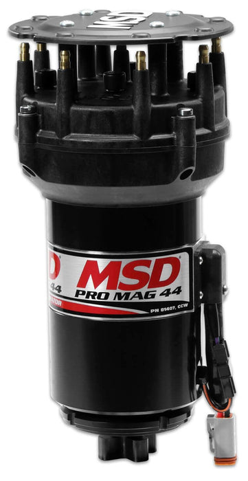 MSD Black Finish, Band Clamp Mount, CW Rotation Pro Mag 44 AMP Magneto With 5" Pro Cap MSD81307 Autofit