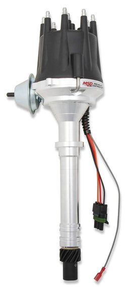 MSD Chev Small/Big Block, Magnetic Pickup, Vacuum Advance, High Output Mo Pro-Billet Ready-To-Run Distributor - Black Cap MSD83605 Autofit