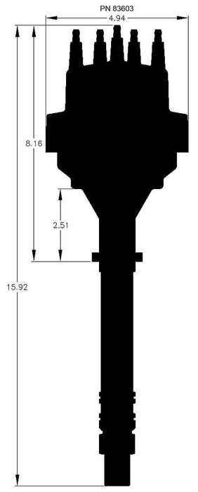 MSD Chev Small/Big Block, Magnetic Pickup, Vacuum Advance, High Output Mo Pro-Billet Ready-To-Run Distributor - Black MSD83603 Autofit