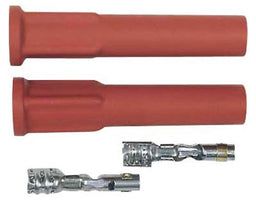 MSD Hi Temp Silicone, Orange Straight Spark Plug Boots with Terminals, 2 Pro Racing Boots MSD3327 Autofit