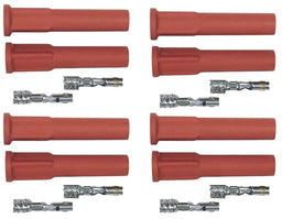 MSD Hi Temp Silicone, Orange Straight Spark Plug Boots with Terminals, 8 Pro Racing Boots MSD8854 Autofit