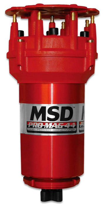 MSD Red Finish, Band Clamp Mount, CW Rotation Pro Mag 44 AMP Magneto With 5" Pro Cap MSD81305 Autofit