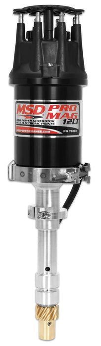 MSD SB/BB Chevy, 12 Amp Magneto, Lightweight, Bronze Gear, Short Pro Mag 12LT Magneto - Black MSD79082 Autofit