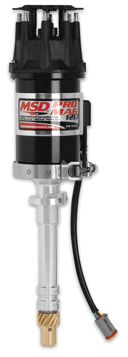MSD SB/BB Chevy, 12 Amp Magneto, Lightweight, Bronze Gear, STD Length Pro Mag 12LT Magneto - Black MSD79083 Autofit