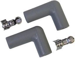 MSD Silicone, Grey 90° Spark Plug Boots (Non-Logo) with Terminals, 2 per Replacement Boots and Terminals MSD3323 Autofit