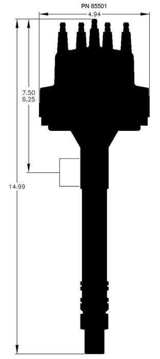 MSD Small/Big Block Chevy, Adjustable Slip Collar, Magnetic Trigger Pro-Billet Locked Out Distributor MSD85501 Autofit