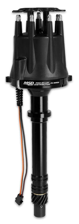 MSD Small/Big Block Chevy, Magnetic Trigger, Mechanical Advance Pro-Billet Distributor - Black MSD85555 Autofit