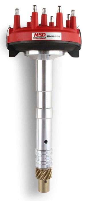 MSD Small/Big Block Chevy, Tall Block, Low Profile, Adjustable Slip Collar Pro-Billet Crank Trigger Distributor MSD8558 Autofit