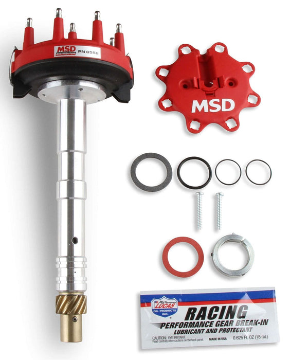 MSD Small/Big Block Chevy, Tall Block, Low Profile, Adjustable Slip Collar Pro-Billet Crank Trigger Distributor MSD8558 Autofit