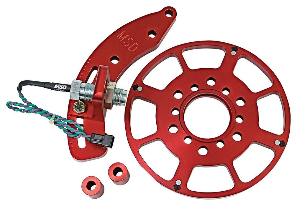 MSD Small Block Chrysler, with 7.25" Harmonic Balancer, Red Anodised Bill Flying Magnet Crank Trigger MSD8633 Autofit