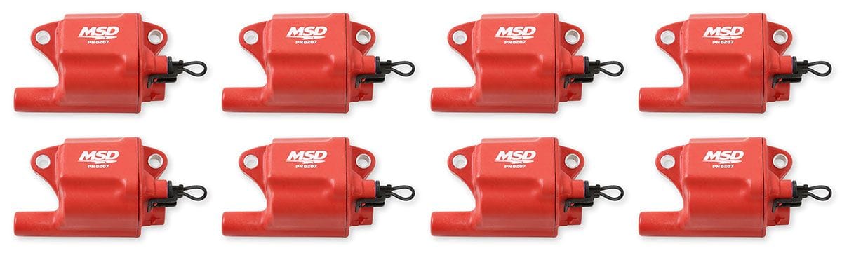 MSD Suit GM LS2/LS7 (Set Of 8) Multiple Spark Coil Kit - Red MSD82878 Autofit