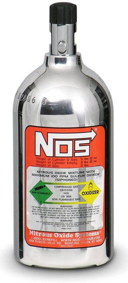 NOS 10.25" x 4.375" dia. With Mini Hi-Flo Valve Nitrous Bottle 2-lb. (Polished) NOS14710P Autofit
