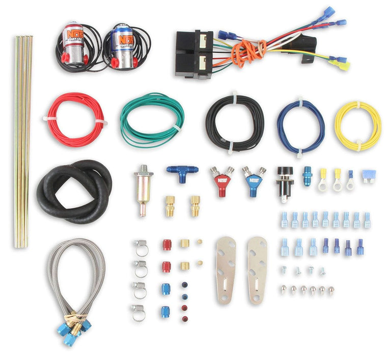 NOS 100-250 Horsepower. Suit Square-Bore Carbs. Dual Shot Cheater Nitrous Kit NOS02201 Autofit