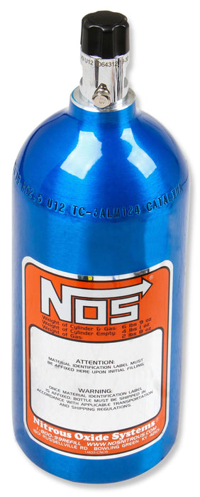 NOS 11.50" x 4.375" dia. With Mini Hi-Flo Valve Nitrous Bottle 2.5-lb. (Electric Blue) NOS14720 Autofit
