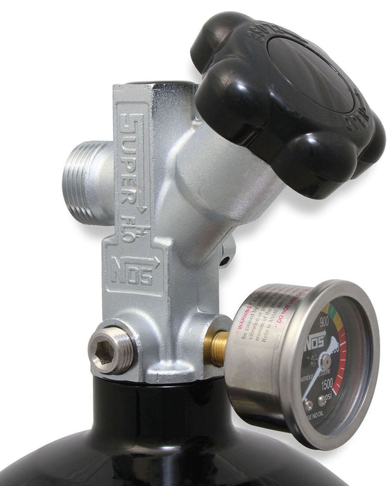 NOS 21" x 7" dia. With Hi-Flo Valve & Gauge Nitrous Bottle 10-lb. (Black) NOS14745B Autofit