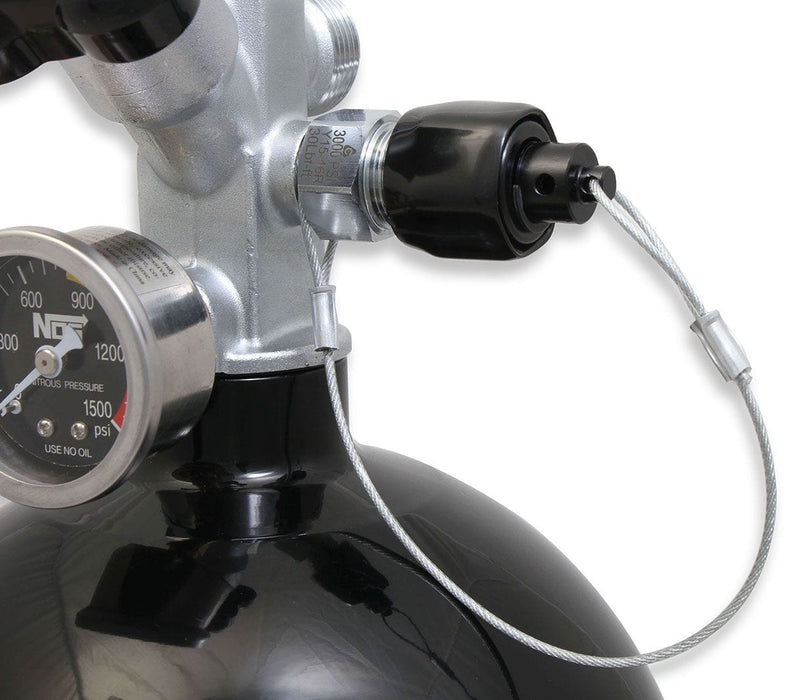 NOS 21" x 7" dia. With Hi-Flo Valve, Gauge & Racer Safety Blow-Off Nitrous Bottle 10-lb. (Black) NOS14745B-TPI Autofit