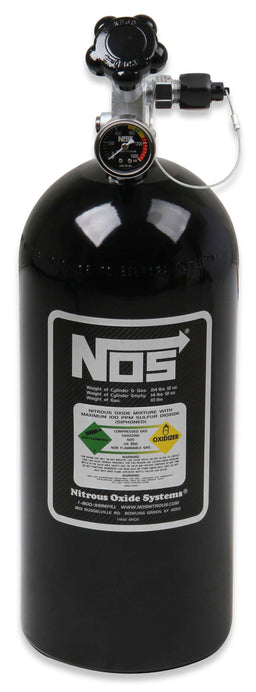 NOS 21" x 7" dia. With Hi-Flo Valve, Gauge & Racer Safety Blow-Off Nitrous Bottle 10-lb. (Black) NOS14745B-TPI Autofit