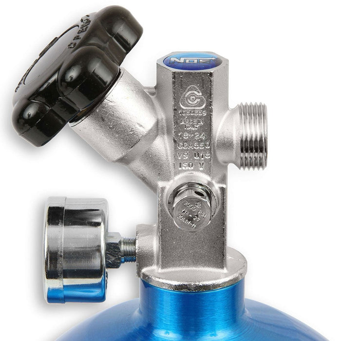 NOS 21" x 7" dia. With Hi-Flo Valve Nitrous Bottle 10-lb. (Electric Blue) NOS14745 Autofit