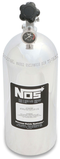 NOS 21" x 7" dia. With Hi-Flo Valve Nitrous Bottle 10-lb. (Polished) NOS14745-P Autofit