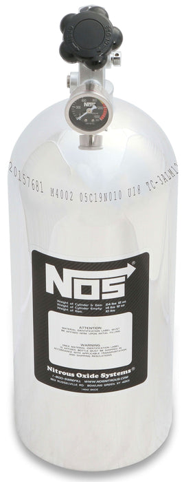 NOS 21" x 7" dia. With Hi-Flo Valve Nitrous Bottle 10-lb. (Polished) NOS14745-P Autofit