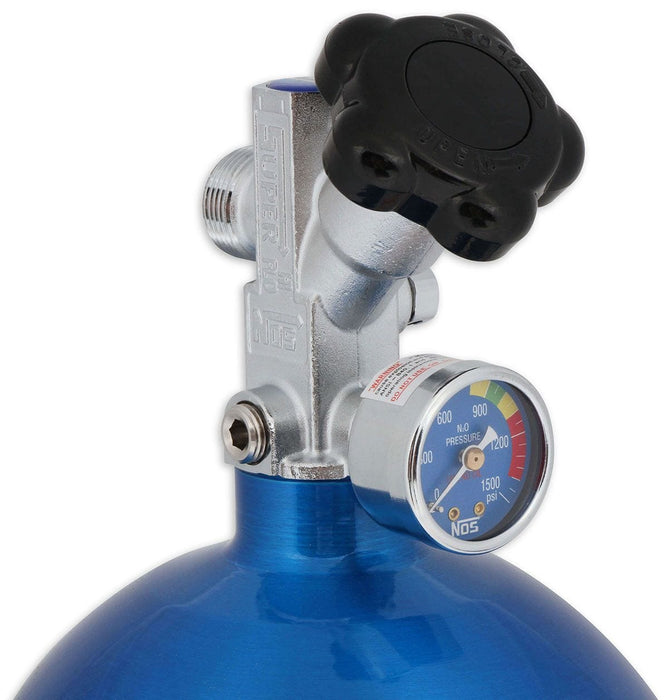 NOS 27" x 7" dia. With Hi-Flo Valve Nitrous Bottle 15-lb. (Electric Blue) NOS14750 Autofit