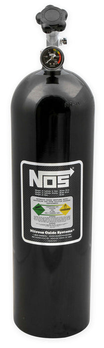 NOS 27" x 7" dia. With Super Hi-Flo Valve & Gauge Nitrous Bottle 15-lb - Black NOS14750B Autofit