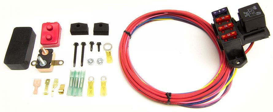 PAINLESS 3 Ignition Hot Circuits, 40 Amp Relay 3 Circuit Weather Resistant Auxiliary Fuse Block Kit PW70213 Autofit