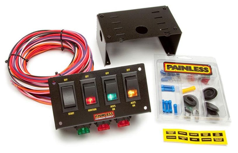 PAINLESS With Ignition/Start & x2 Accessories 4 Switched Fused Panel PW50301 Autofit