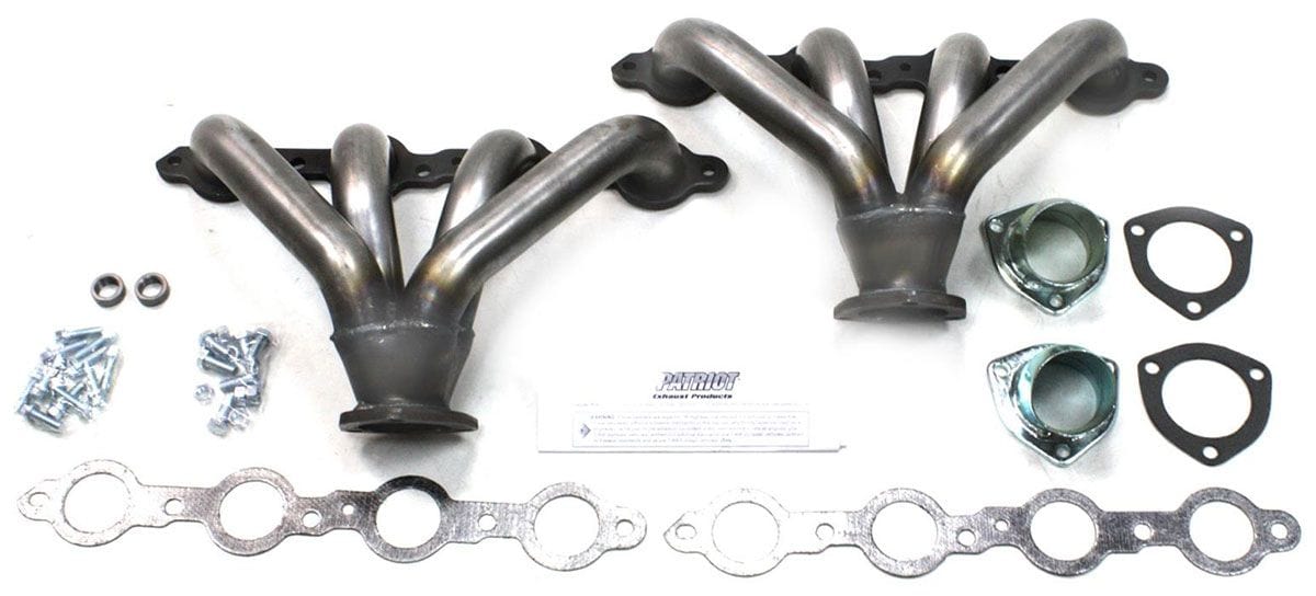PATRIOT Suit LS1/LS6 1-3/4" Primary Pipe With 2-1/2" Collector, Round Port Raw Finish Tight Tuck Headers PATH8006 Autofit