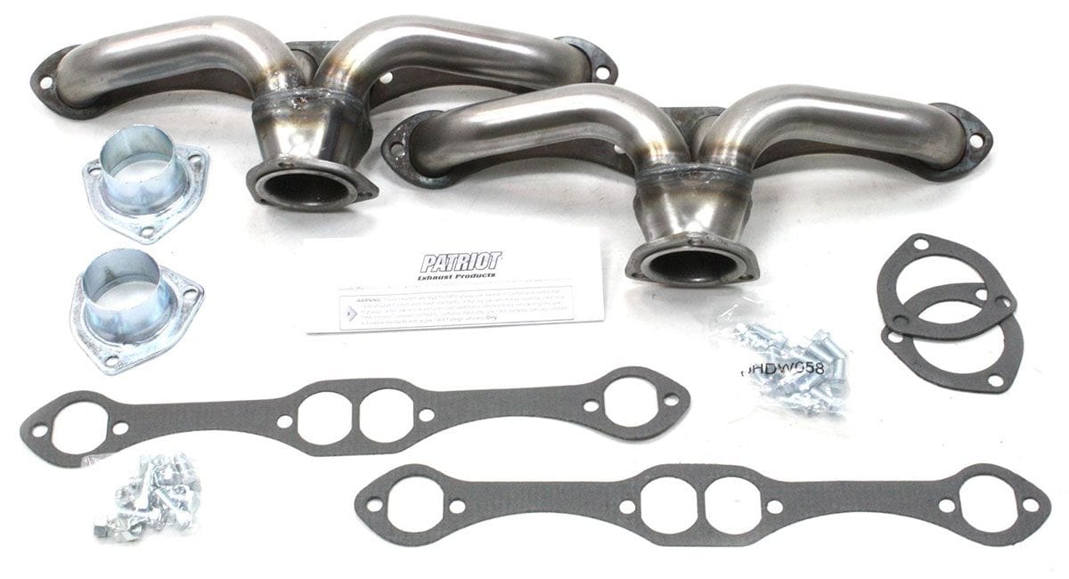 PATRIOT Suit SB Chev 1-5/8" Primary Pipe With 2-1/2" Collector, Oval Port Raw Finish Tight Tuck Headers PATH8052 Autofit