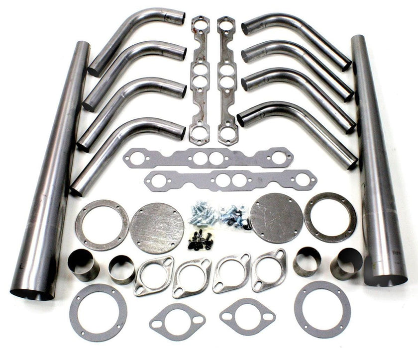 PATRIOT Suit SB Chev 1-5/8" Primary Pipe With 4" Collector, Oval Port Lakester Weld-Up Header Kit PATH8002 Autofit
